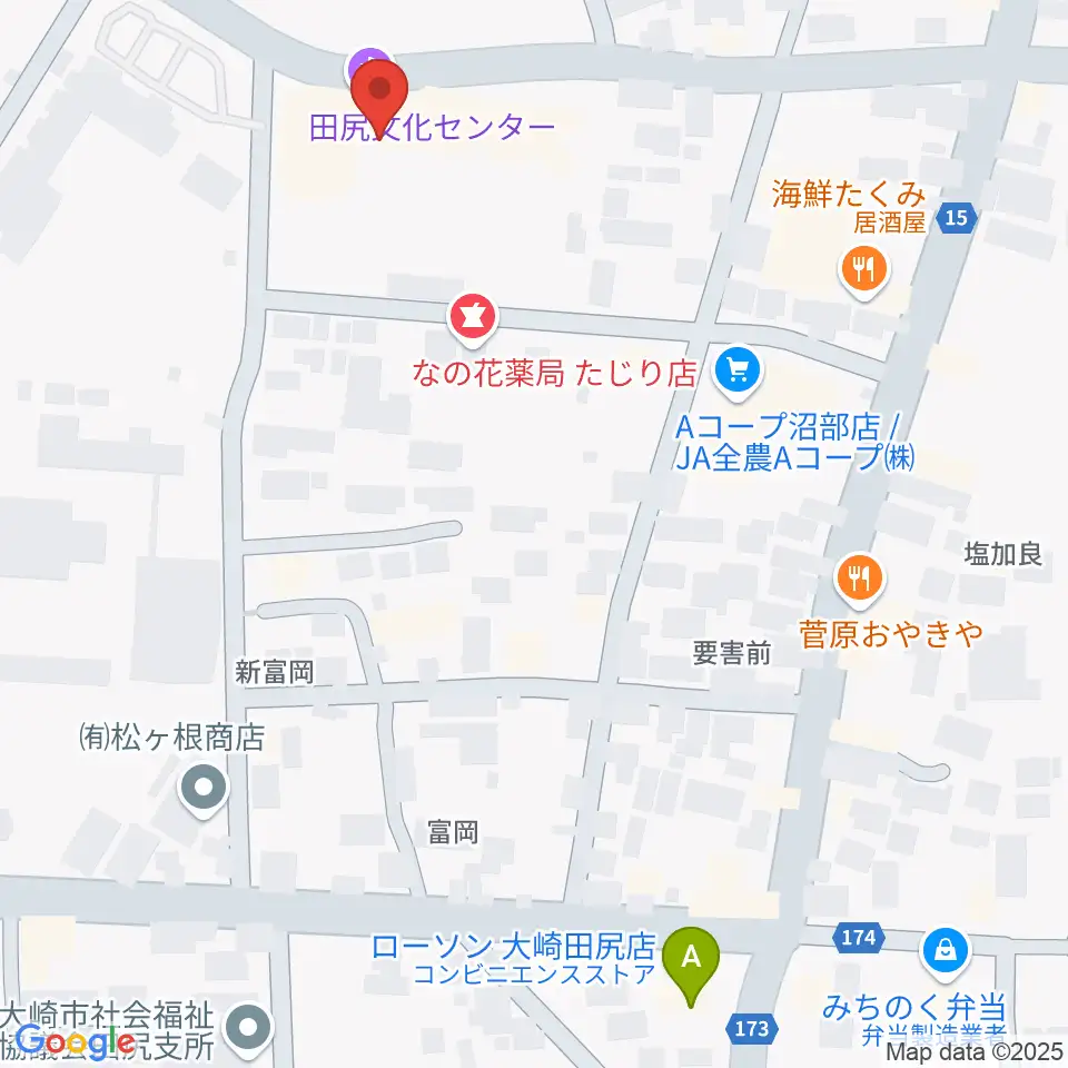 大崎市田尻文化センター周辺のコンビニエンスストア一覧地図
