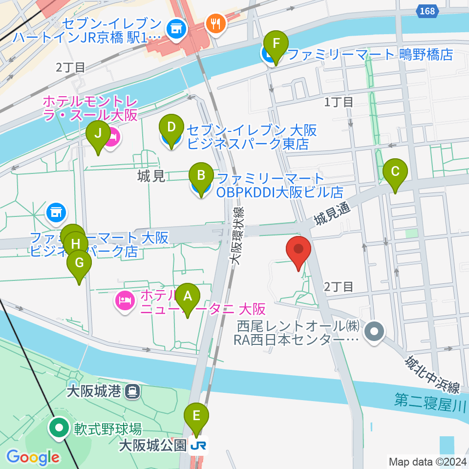 クレオ大阪東周辺のコンビニエンスストア一覧地図