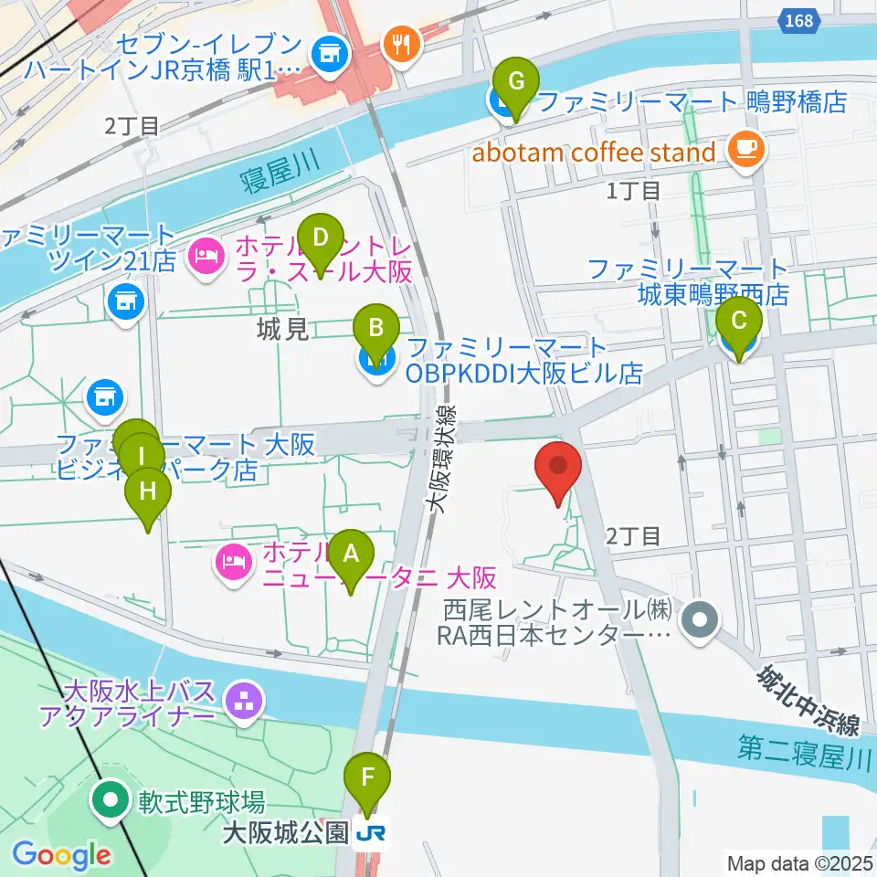 クレオ大阪東周辺のコンビニエンスストア一覧地図