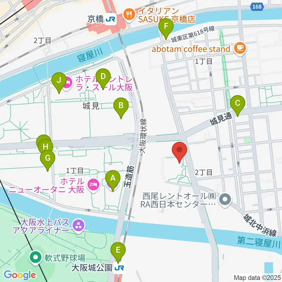 クレオ大阪東周辺のコンビニエンスストア一覧地図