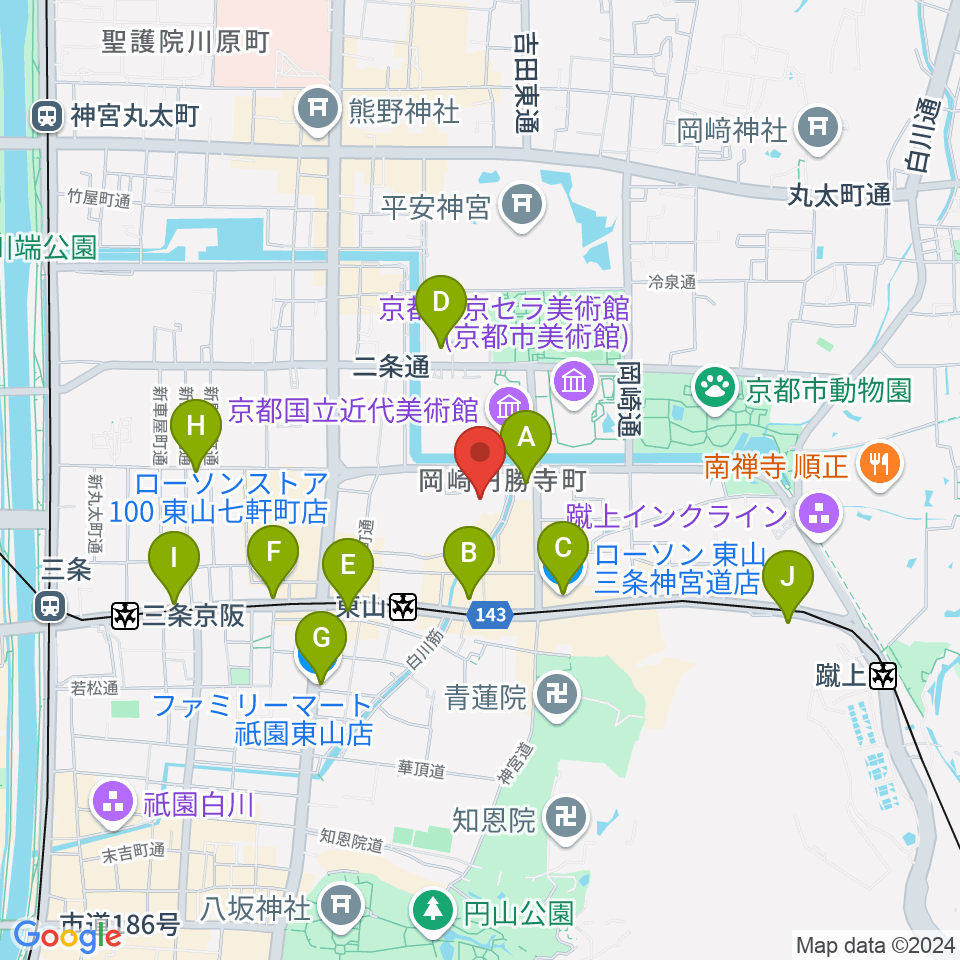 京都観世会館周辺のコンビニエンスストア一覧地図