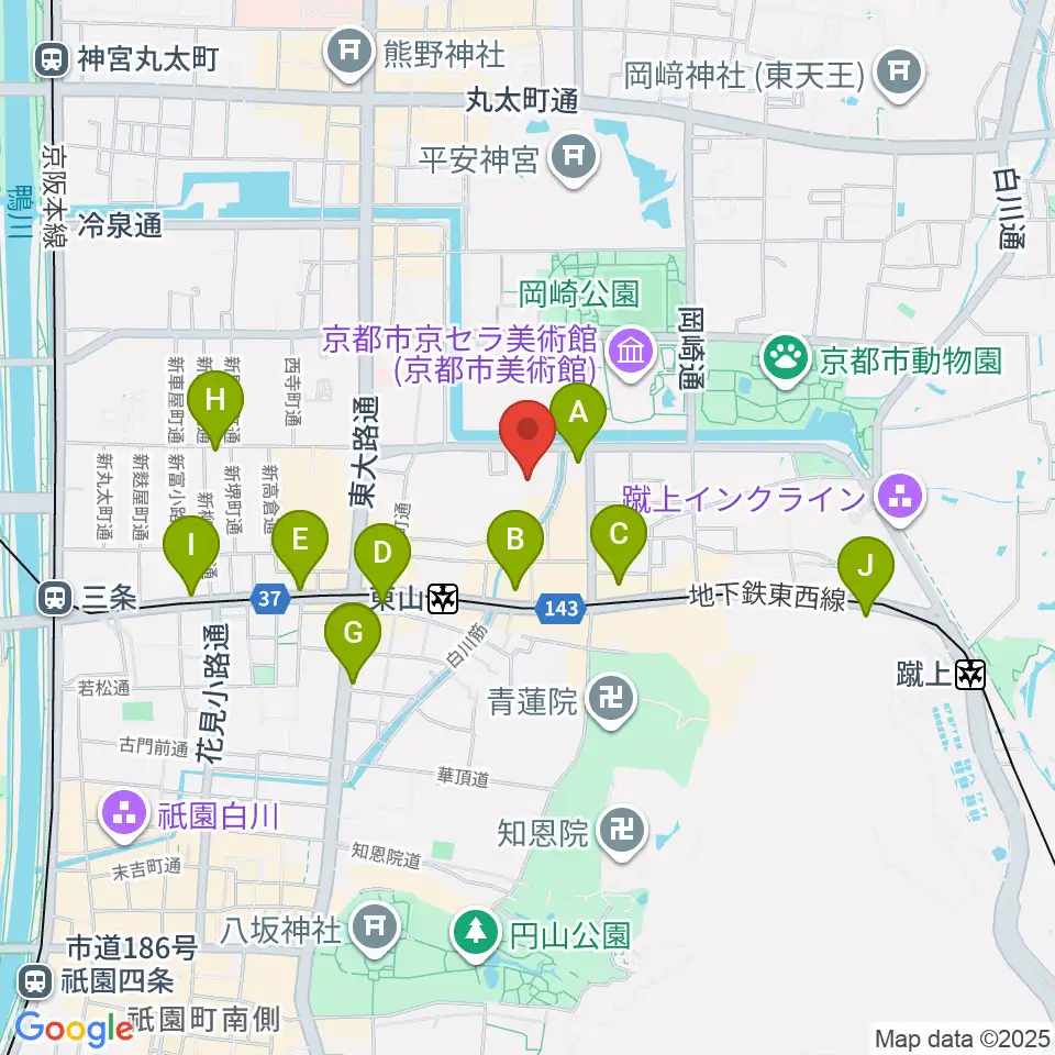 京都観世会館周辺のコンビニエンスストア一覧地図