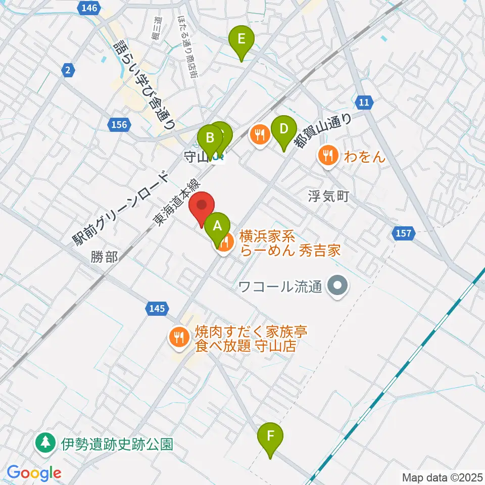 守山Blue周辺のコンビニエンスストア一覧地図