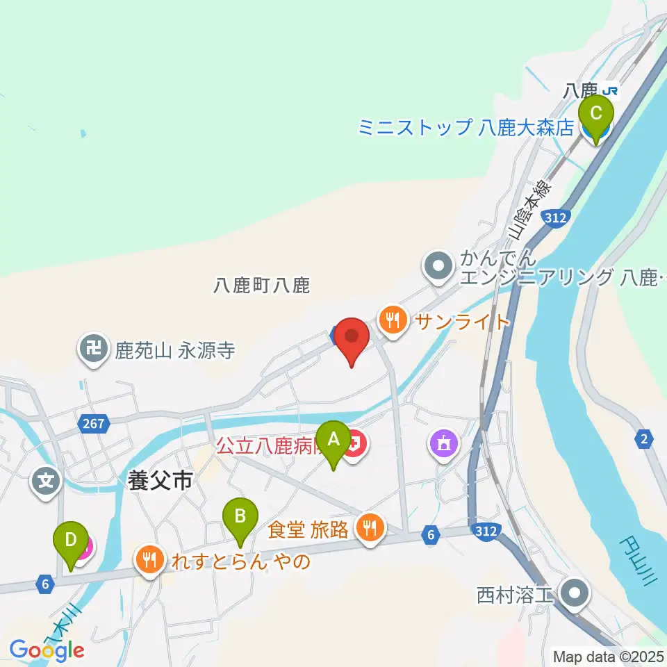 やぶ市民交流広場 YBファブ周辺のコンビニエンスストア一覧地図
