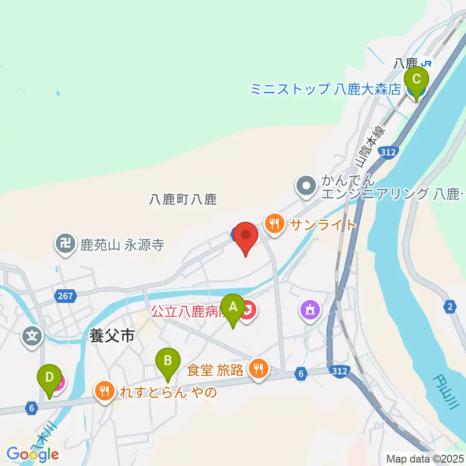 やぶ市民交流広場 YBファブ周辺のコンビニエンスストア一覧地図