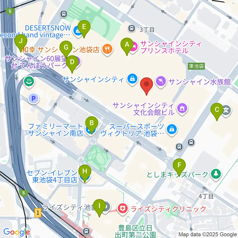プラネタリウム満天周辺のコンビニエンスストア一覧地図