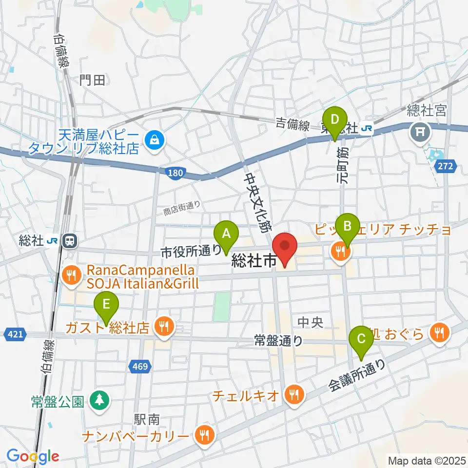 総社市民会館周辺のコンビニエンスストア一覧地図