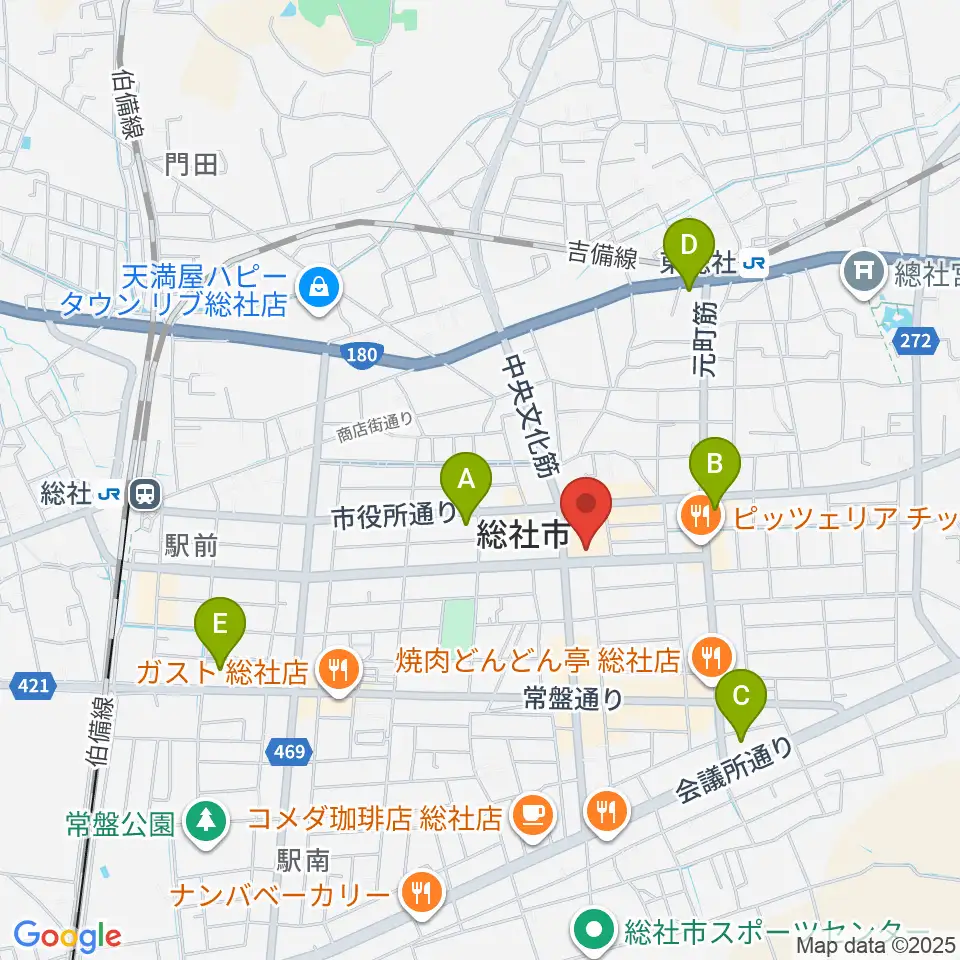 総社市民会館周辺のコンビニエンスストア一覧地図