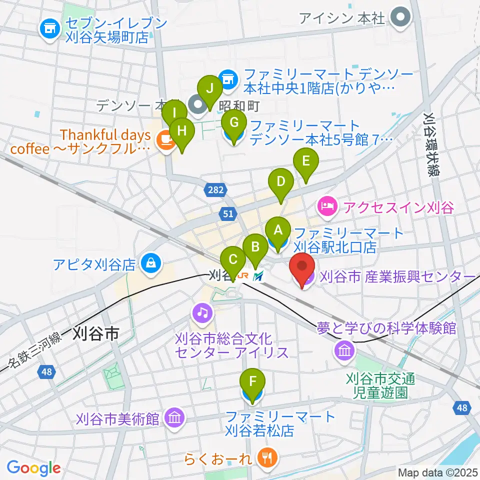 刈谷市産業振興センター周辺のコンビニエンスストア一覧地図