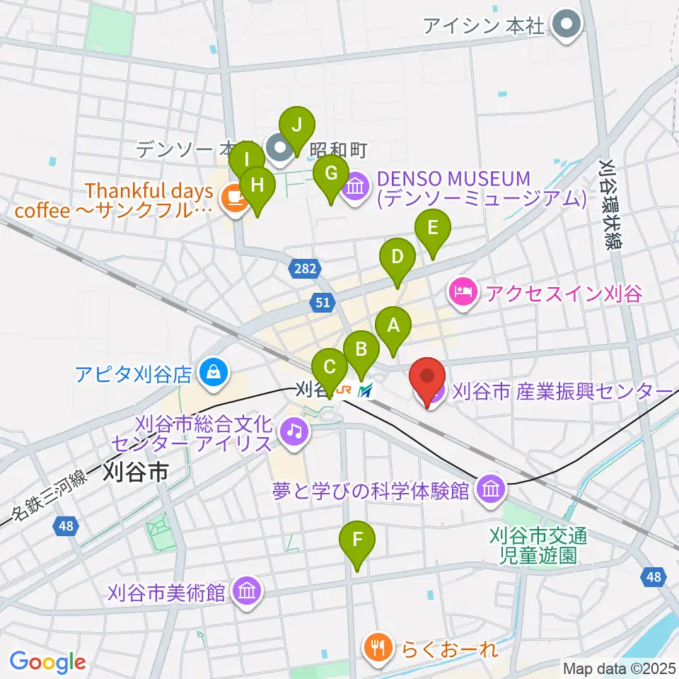 刈谷市産業振興センター周辺のコンビニエンスストア一覧地図