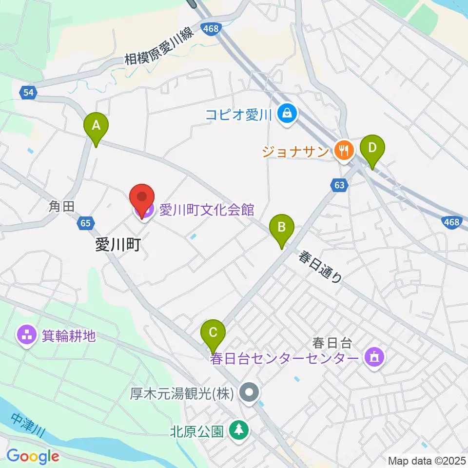 愛川町文化会館周辺のコンビニエンスストア一覧地図