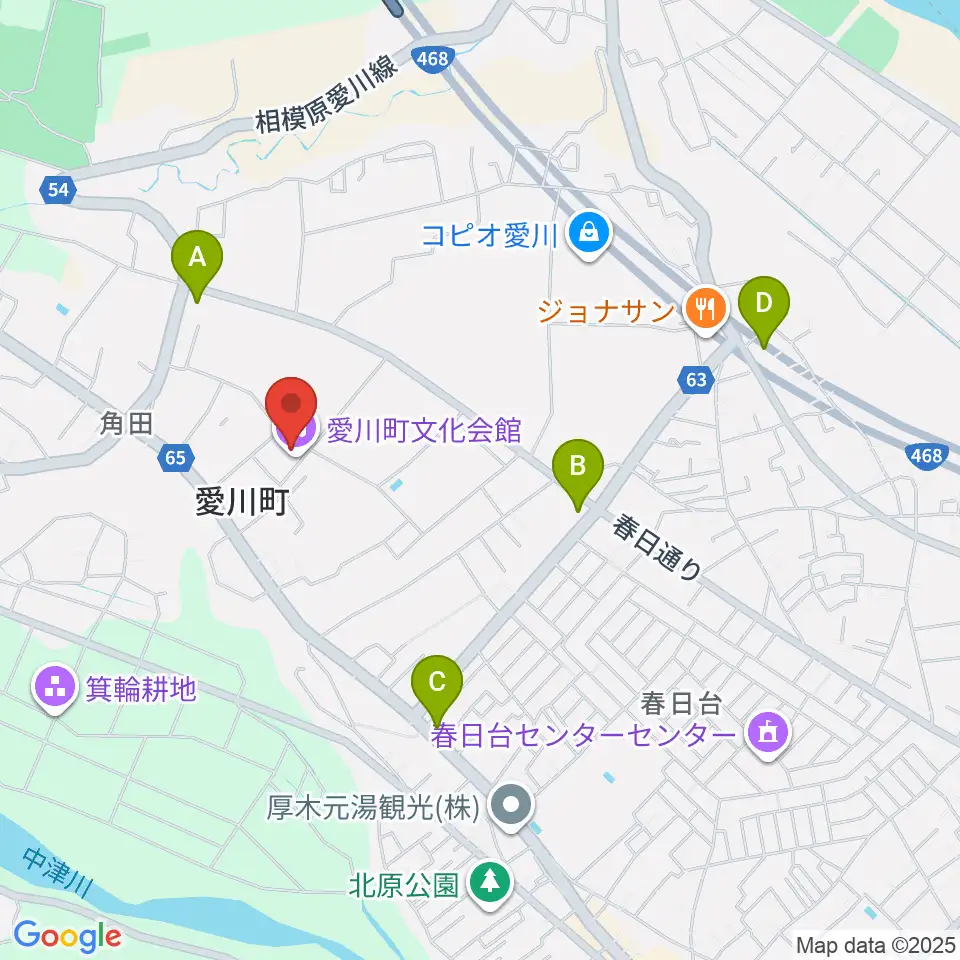 愛川町文化会館周辺のコンビニエンスストア一覧地図