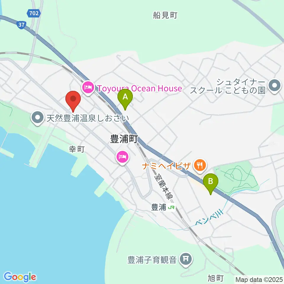 豊浦町地域交流センター とわにー周辺のコンビニエンスストア一覧地図