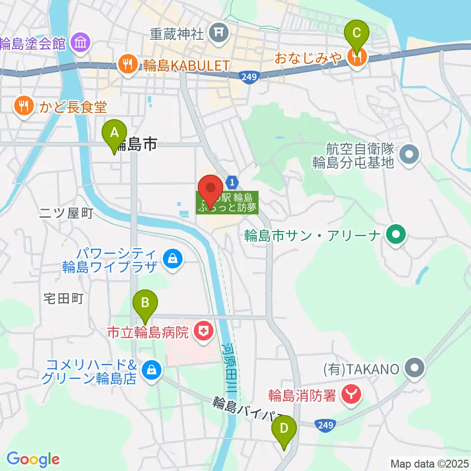 輪島市文化会館周辺のコンビニエンスストア一覧地図