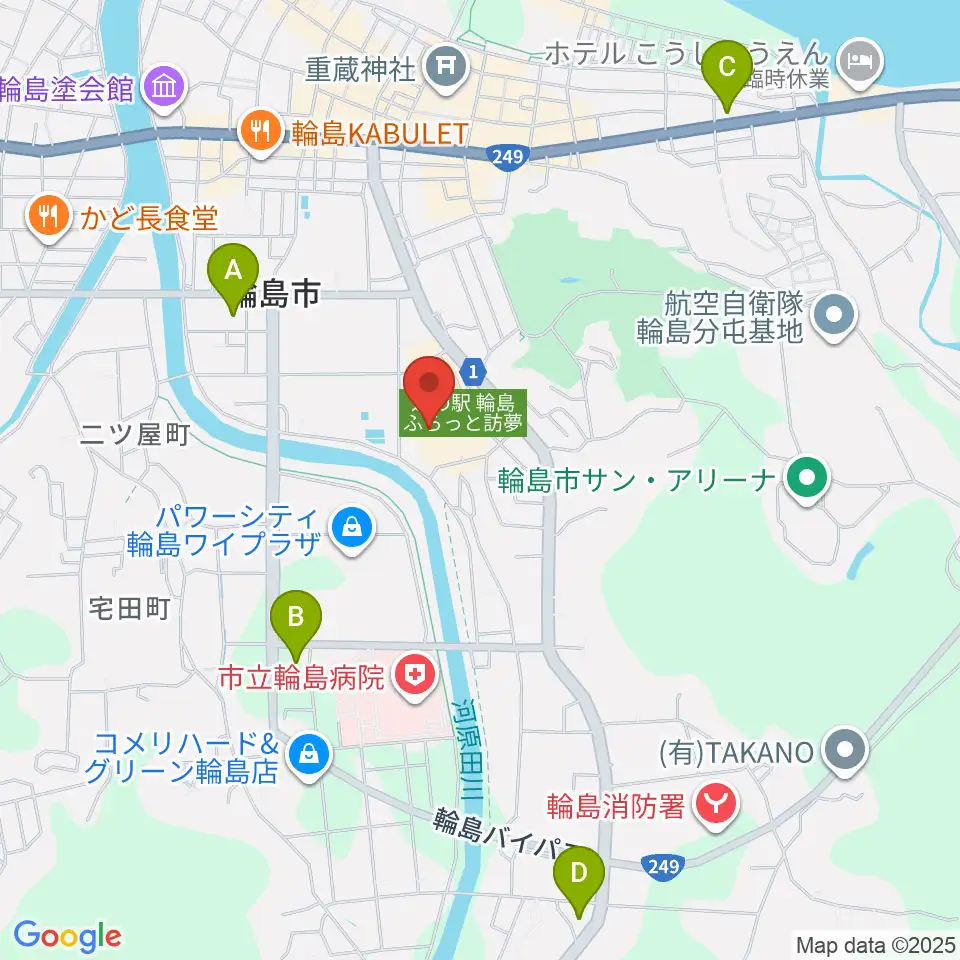 輪島市文化会館周辺のコンビニエンスストア一覧地図