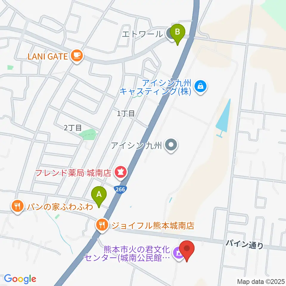 火の君文化ホール周辺のコンビニエンスストア一覧地図