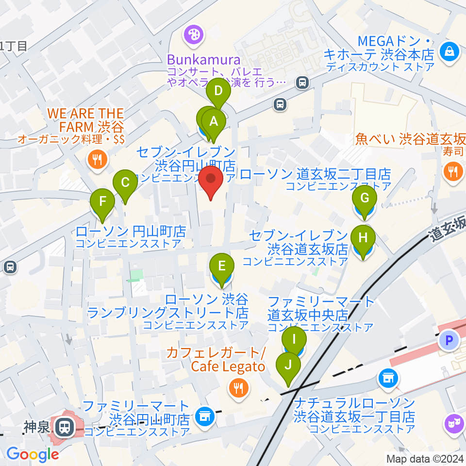 シネマヴェーラ渋谷周辺のコンビニエンスストア一覧地図