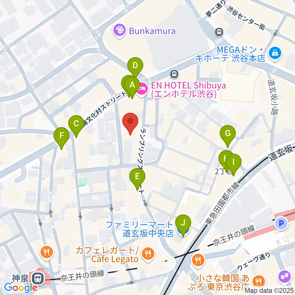 シネマヴェーラ渋谷周辺のコンビニエンスストア一覧地図