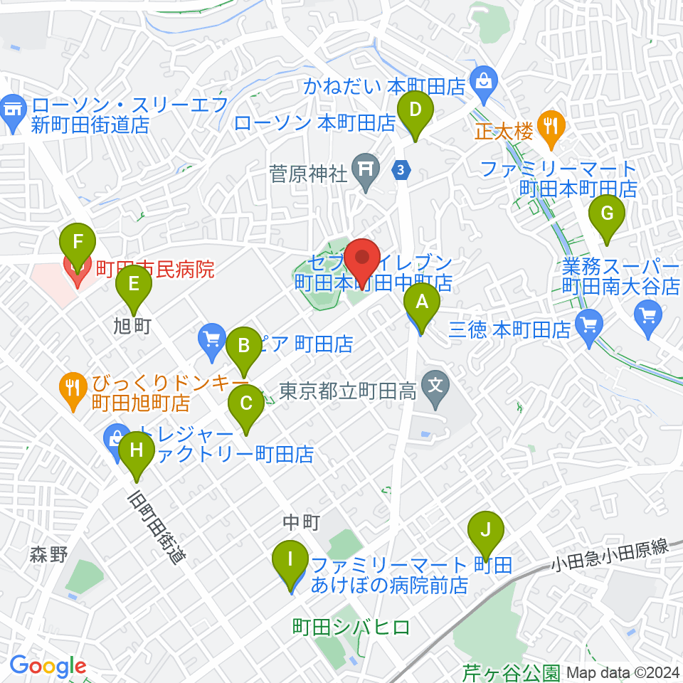サン町田旭体育館周辺のコンビニエンスストア一覧地図