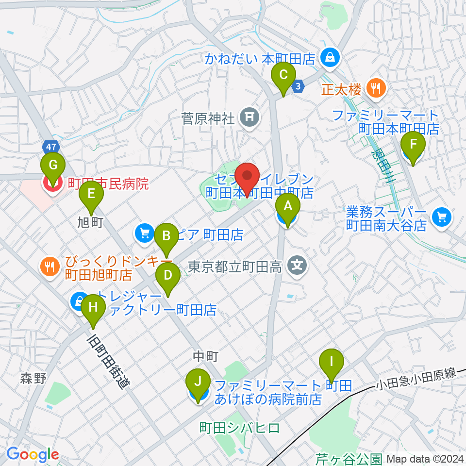 サン町田旭体育館周辺のコンビニエンスストア一覧地図