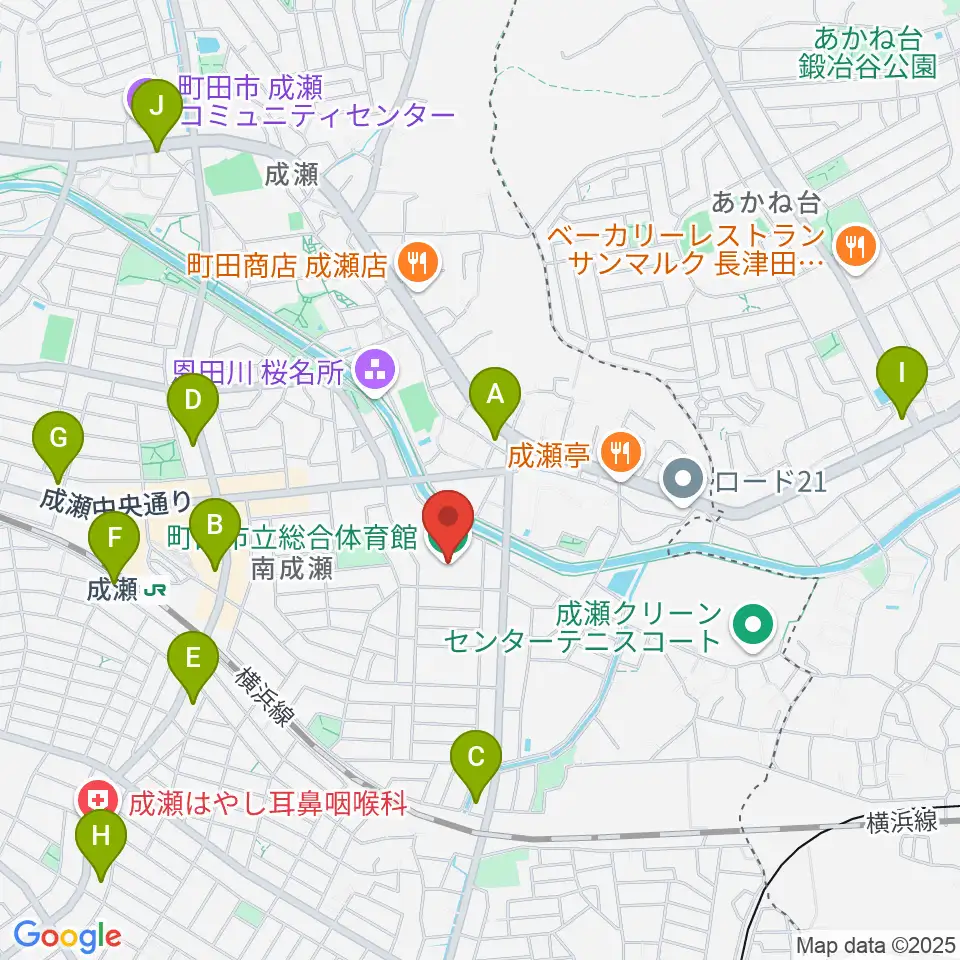 町田市立総合体育館周辺のコンビニエンスストア一覧地図
