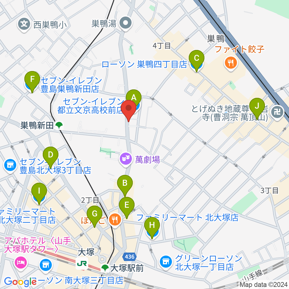 シネマハウス大塚周辺のコンビニエンスストア一覧地図