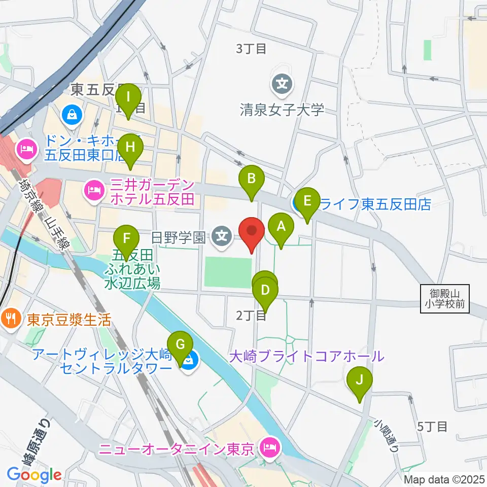 品川区立総合体育館周辺のコンビニエンスストア一覧地図