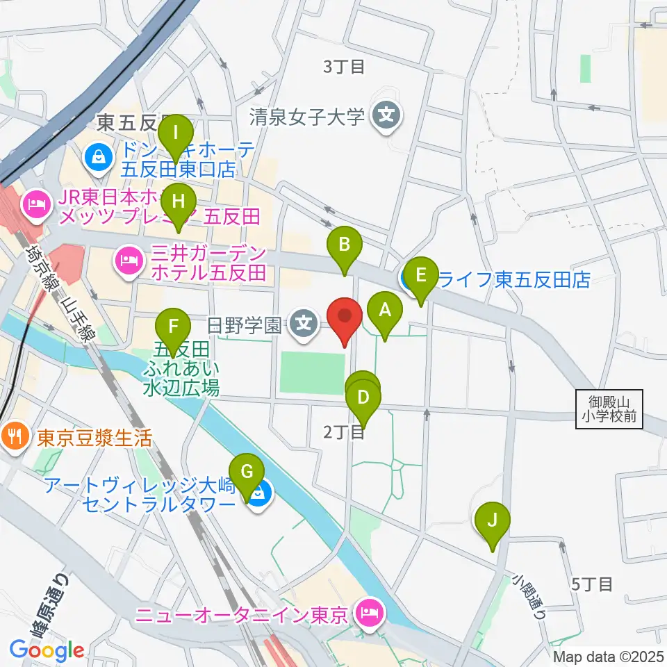 品川区立総合体育館周辺のコンビニエンスストア一覧地図