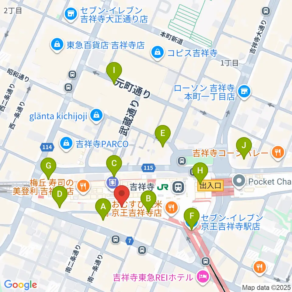 吉祥寺DAYDREAM周辺のコンビニエンスストア一覧地図