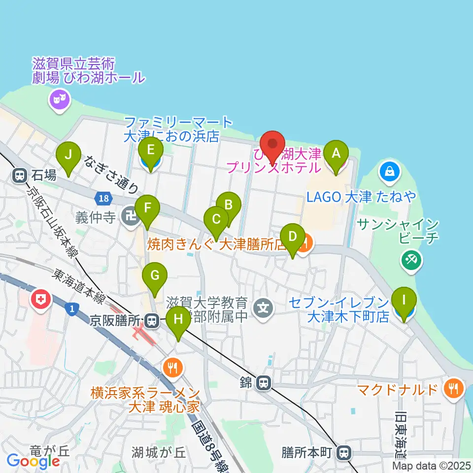 滋賀県立武道館周辺のコンビニエンスストア一覧地図