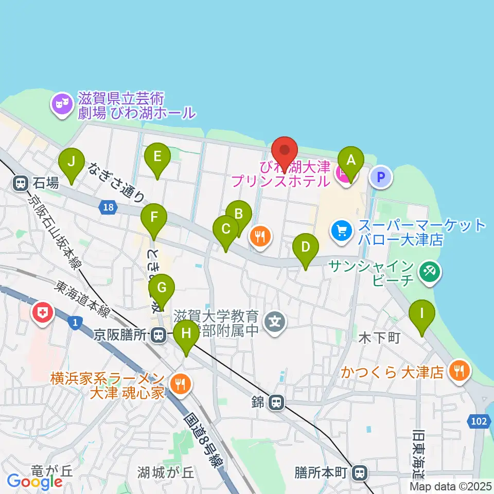 滋賀県立武道館周辺のコンビニエンスストア一覧地図