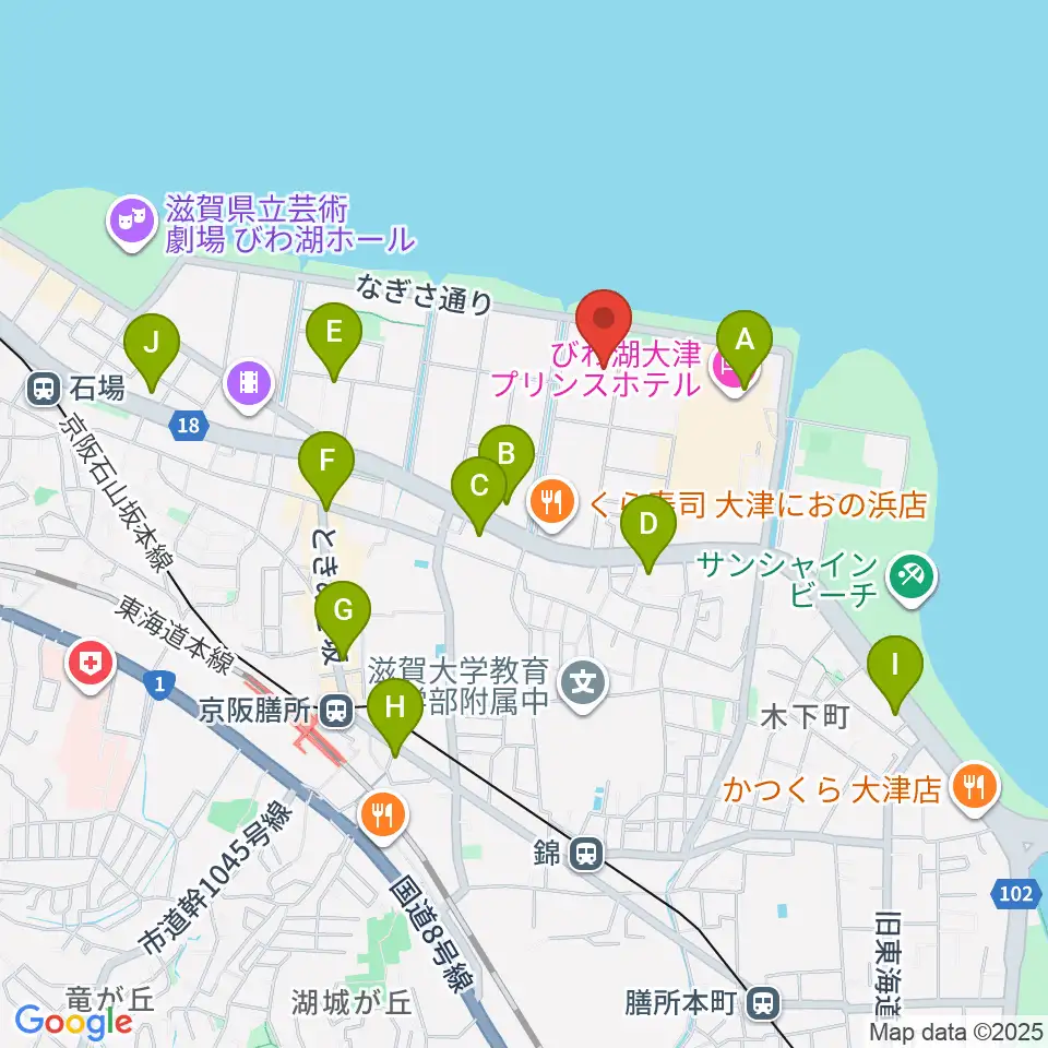滋賀県立武道館周辺のコンビニエンスストア一覧地図