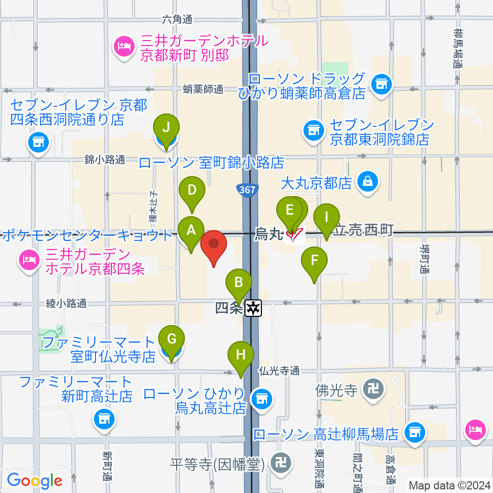 京都シネマ周辺のコンビニエンスストア一覧地図