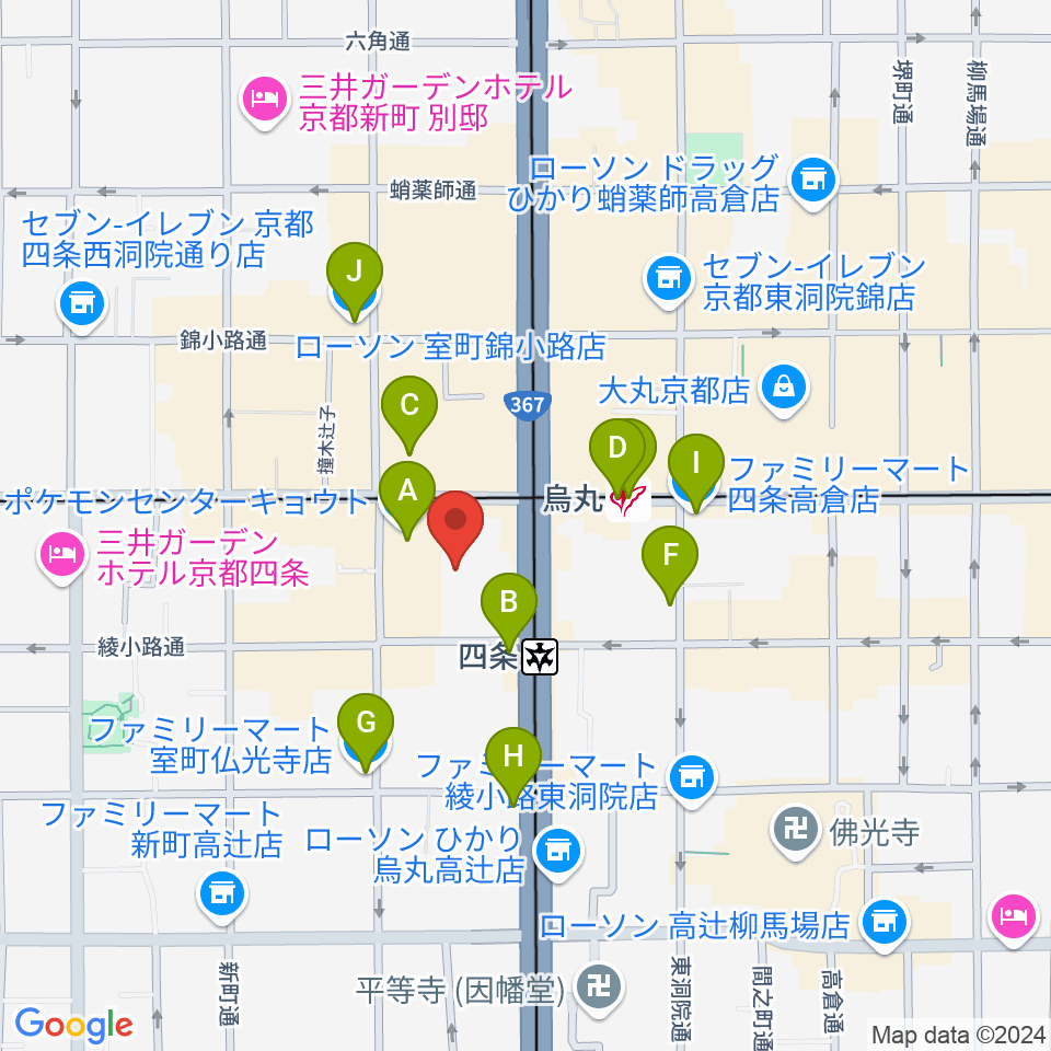 京都シネマ周辺のコンビニエンスストア一覧地図