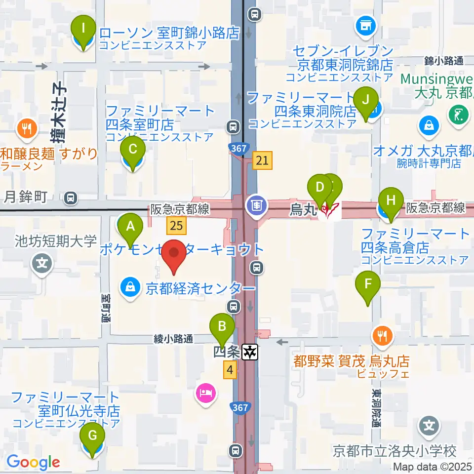 京都シネマ周辺のコンビニエンスストア一覧地図