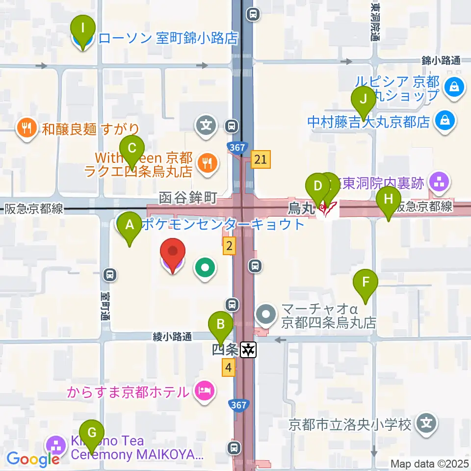 京都シネマ周辺のコンビニエンスストア一覧地図