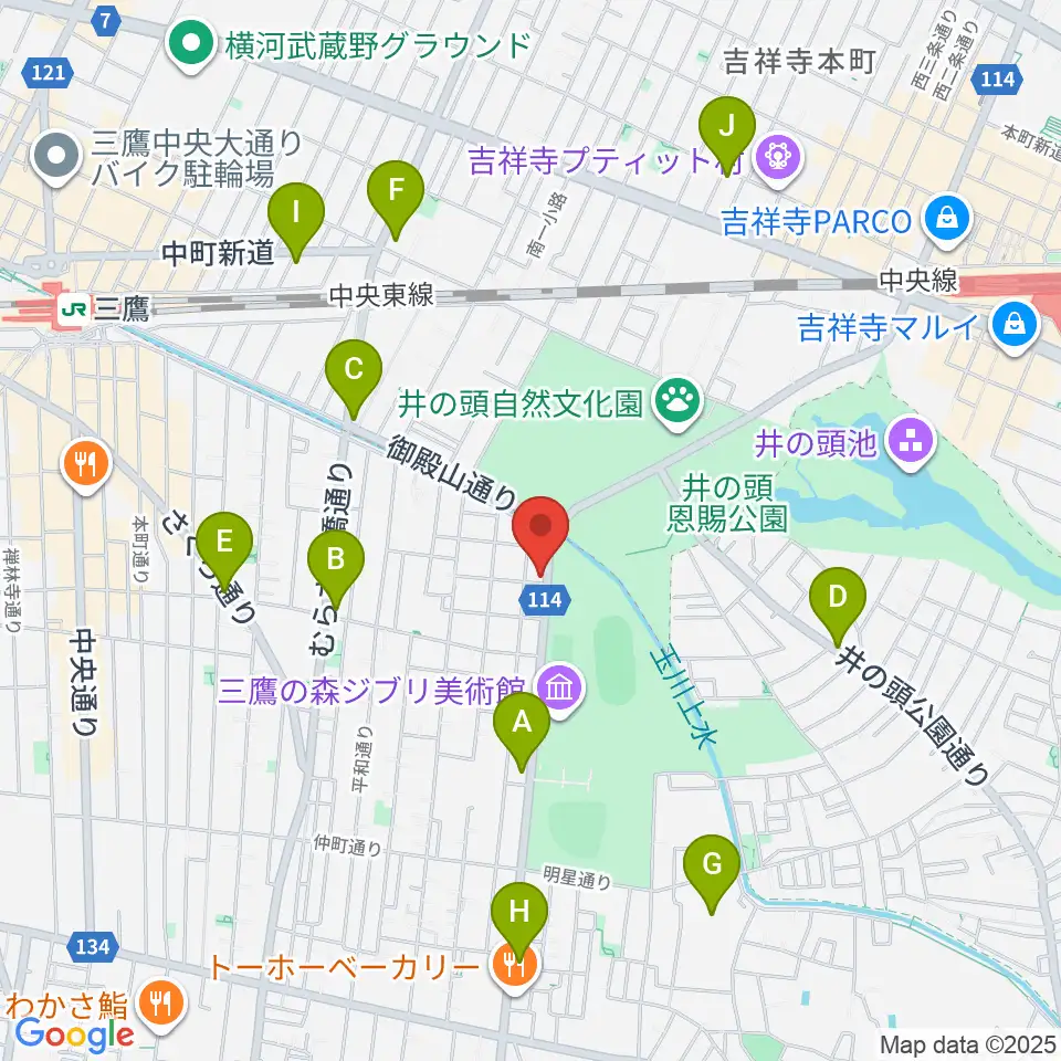 吉祥寺NEPO周辺のコンビニエンスストア一覧地図