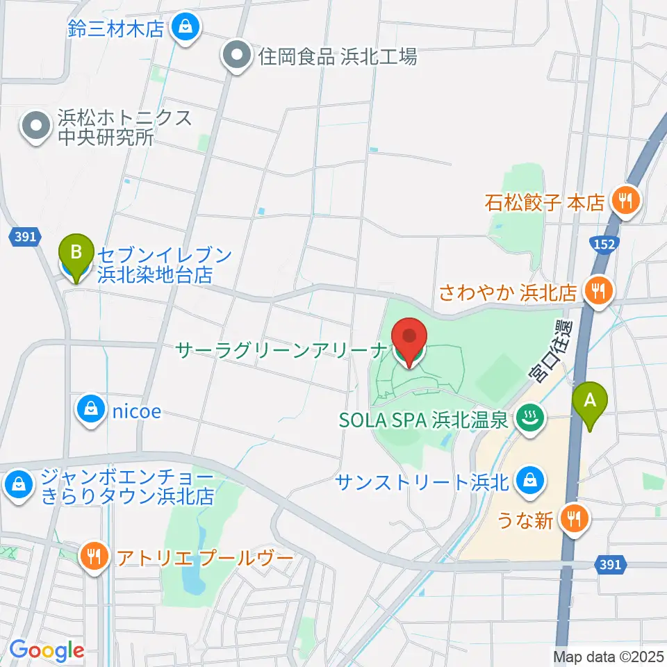 サーラグリーンアリーナ周辺のコンビニエンスストア一覧地図