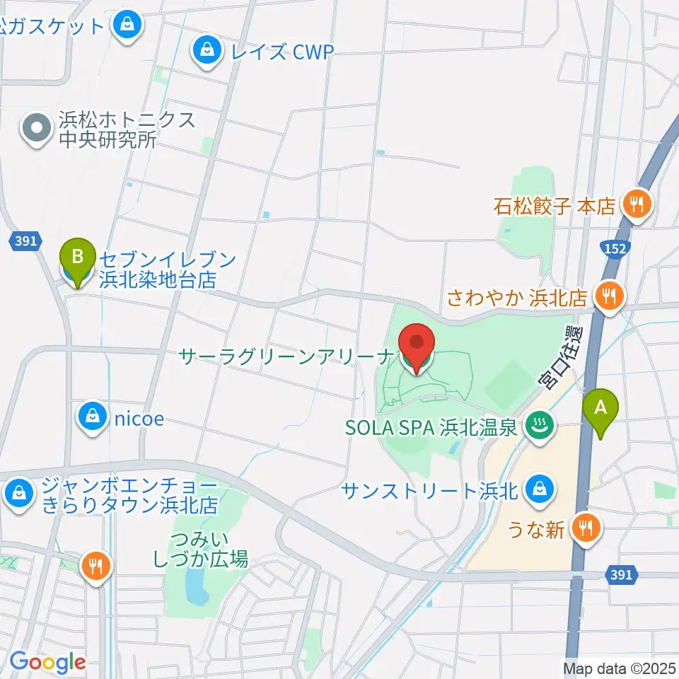 サーラグリーンアリーナ周辺のコンビニエンスストア一覧地図