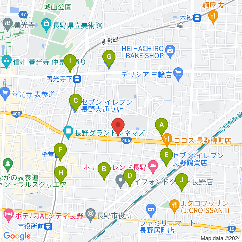 ウインナー楽器周辺のコンビニエンスストア一覧地図