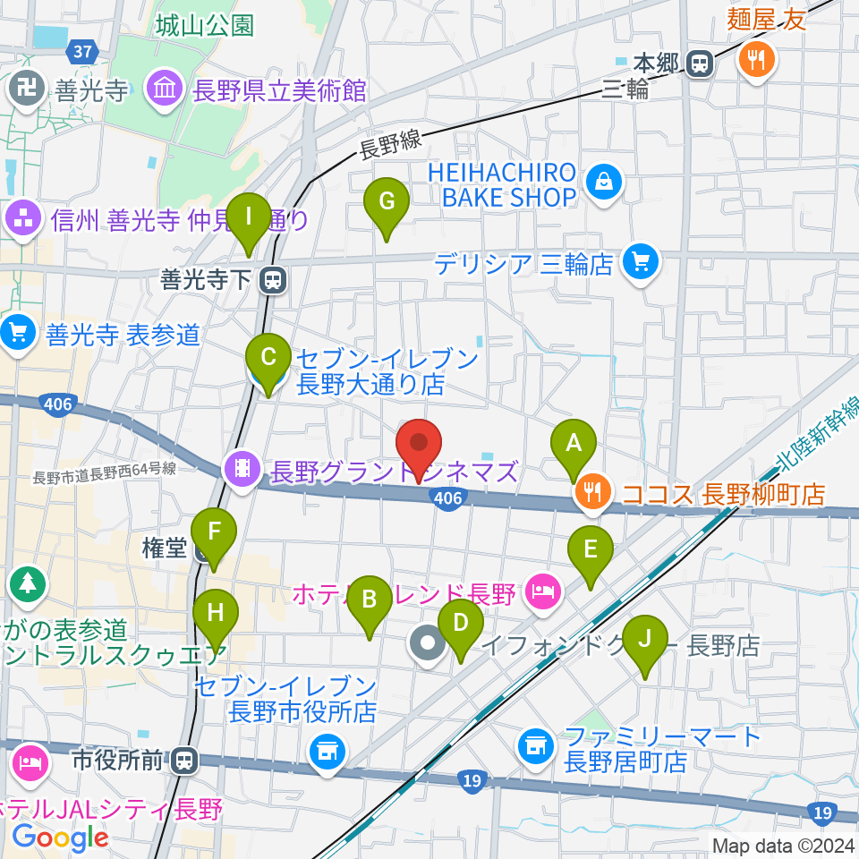 ウインナー楽器周辺のコンビニエンスストア一覧地図