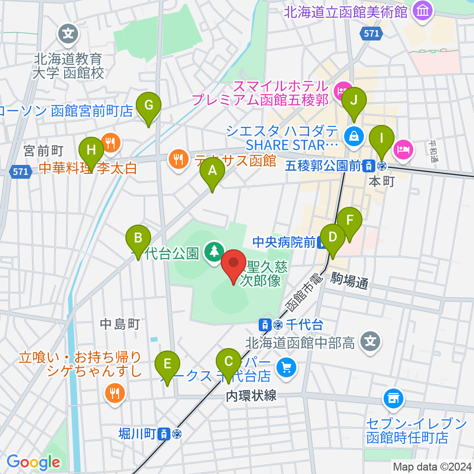 千代台公園野球場 オーシャンスタジアム周辺のコンビニエンスストア一覧地図