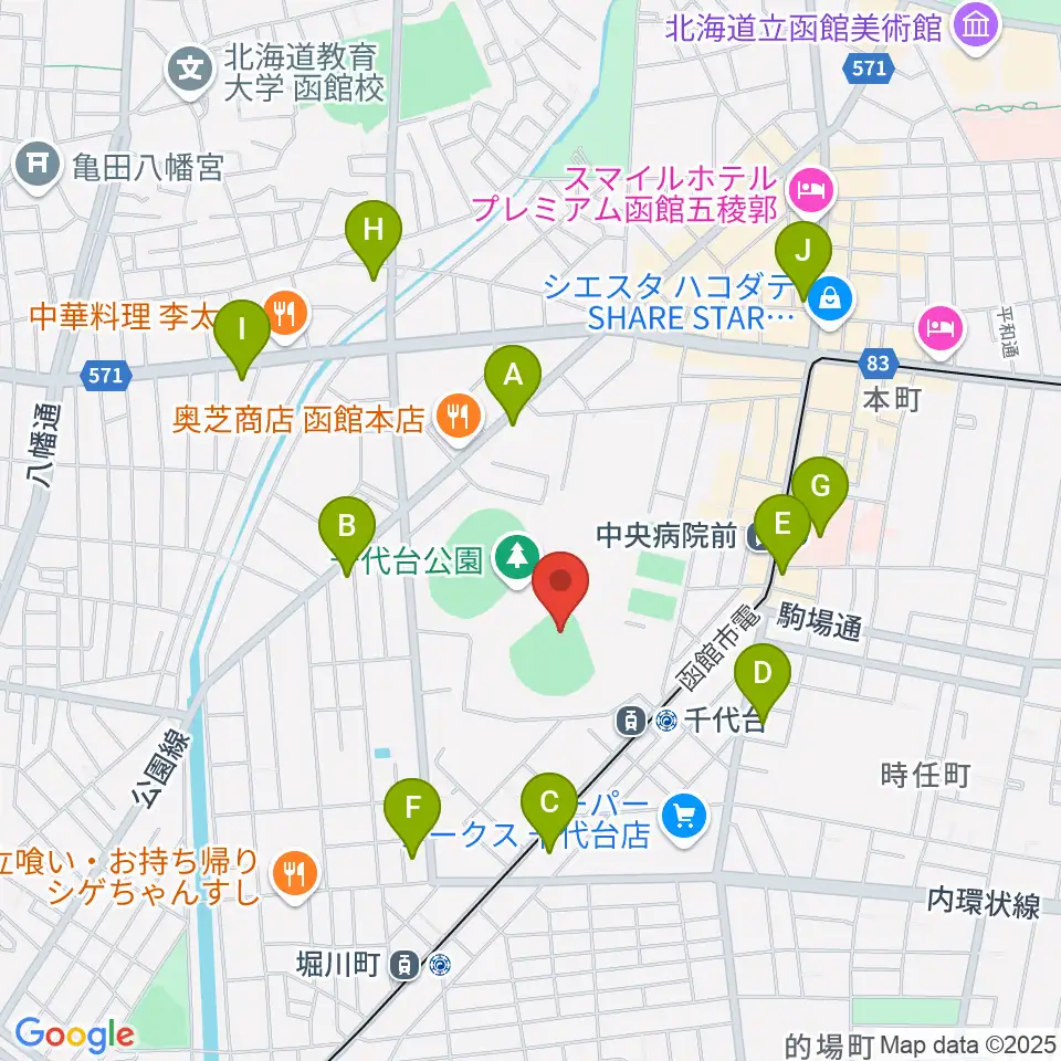 千代台公園野球場 オーシャンスタジアム周辺のコンビニエンスストア一覧地図