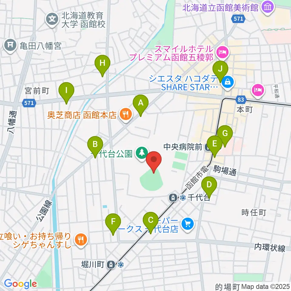 千代台公園野球場 オーシャンスタジアム周辺のコンビニエンスストア一覧地図