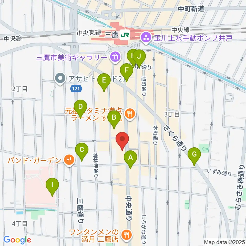 三鷹おんがくのじかん周辺のコンビニエンスストア一覧地図