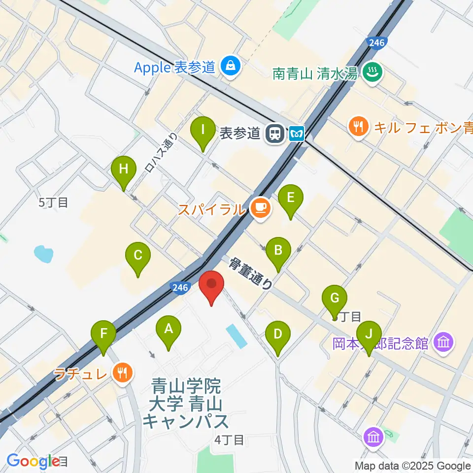 青山学院記念館周辺のコンビニエンスストア一覧地図
