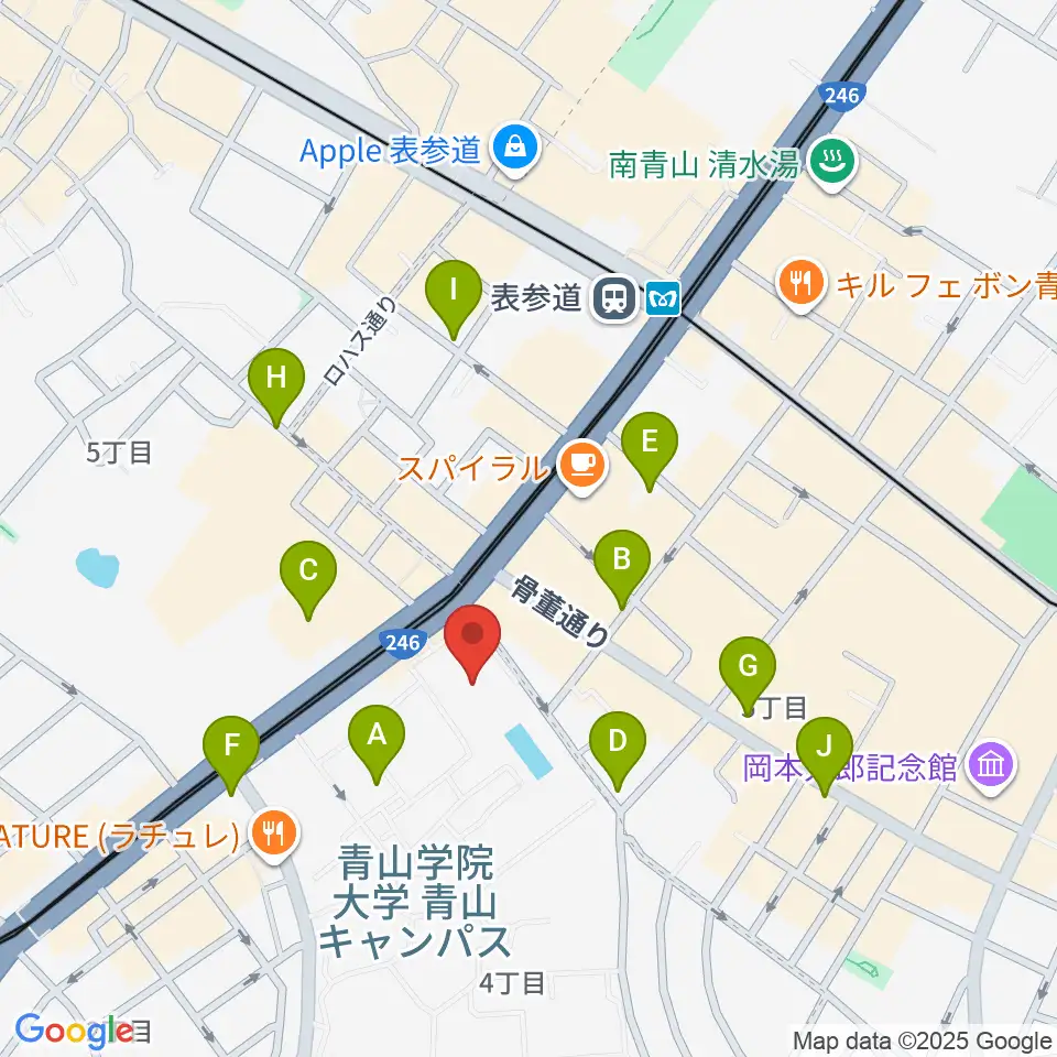 青山学院記念館周辺のコンビニエンスストア一覧地図