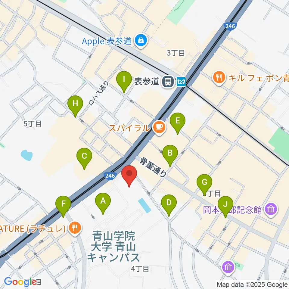 青山学院記念館周辺のコンビニエンスストア一覧地図