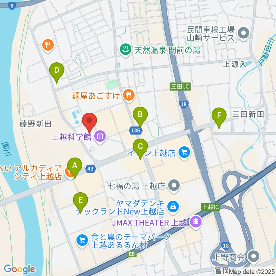 リージョンプラザ上越周辺のコンビニエンスストア一覧地図