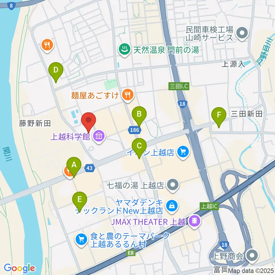 リージョンプラザ上越周辺のコンビニエンスストア一覧地図